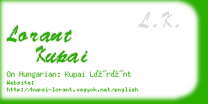 lorant kupai business card